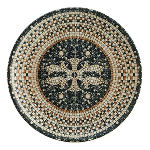 Mezopotamya Mozaik Siyah Gourmet Düz Tabak 19 cm