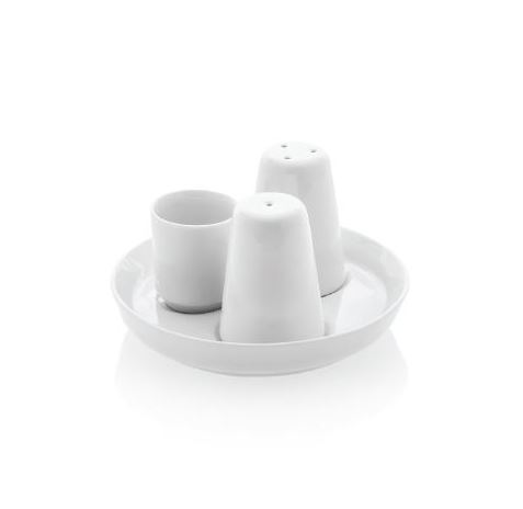 Salt, Pepper Shaker, Toothpick Holder & Saucer