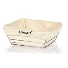 KARE BEYAZ BEZLİ EKMEKLİK SEPETİ 22x22x9