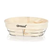 OVAL BEYAZ BEZLİ EKMEKLİK SEPETİ 26x17x6,5