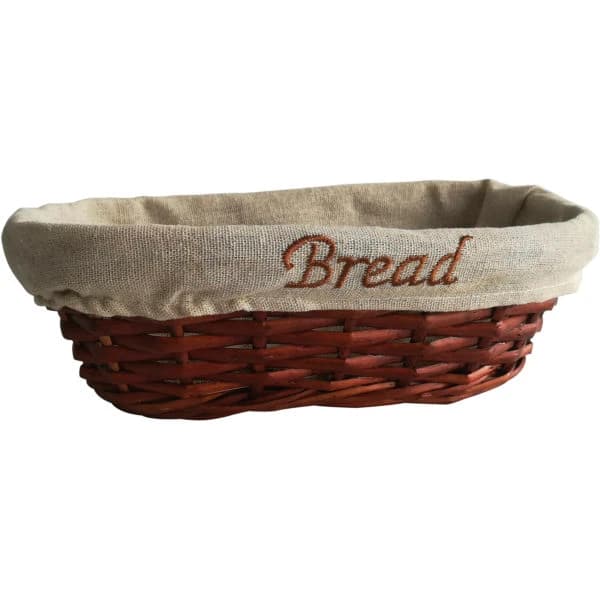 BEZLİ EKMEK SEPETİ OVAL 25x12x8cm HASIR