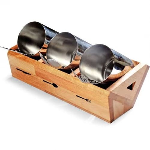 ÜÇLÜ AHŞAP KAŞIK STANDI