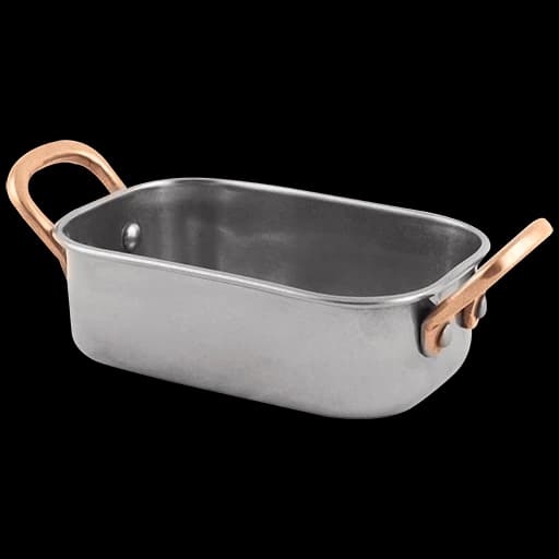 with 2 Side Brass Handles 14.5 x 9.5 cm 450ml Antique Heavy Fry Pan - with 2 Side