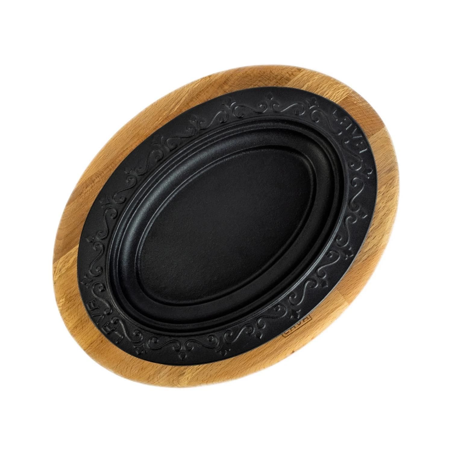 OVAL DÖNER, KEBAP TABAĞI, W=28 D=20 CM. VE AHŞAP SERVIS ALTLIKLI - LV AS 192