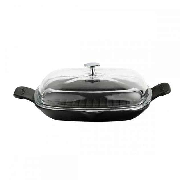 IZGARA GRİLL TAVA 26X26 METAL KULPLU CAM KAPAK