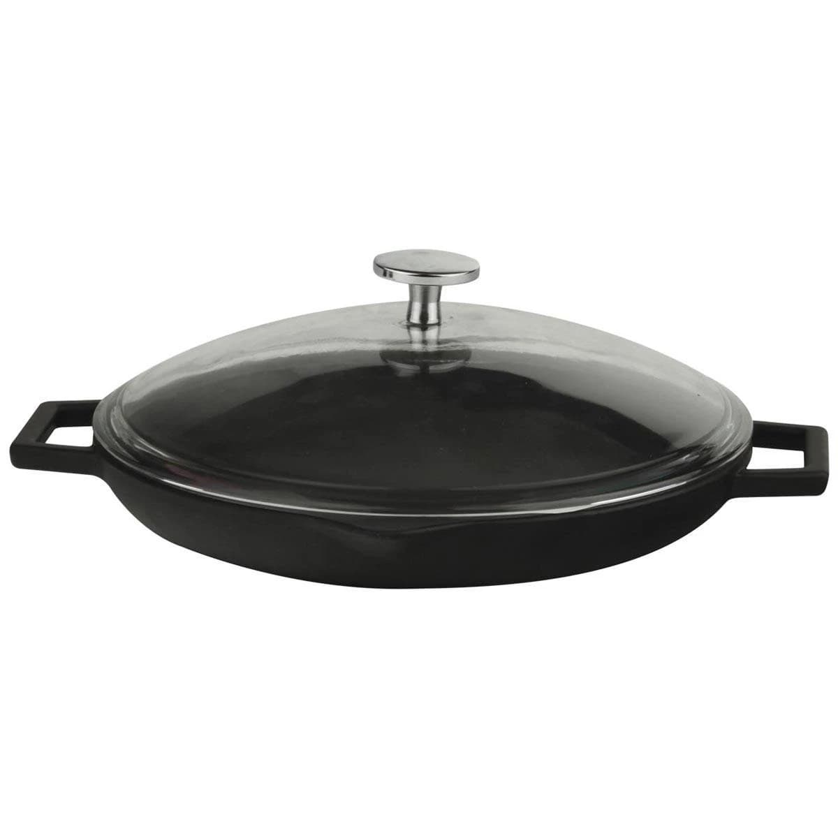 YUVARLAK KIZARTMA TAVA ÇAP 30 CM CAM KAPAK