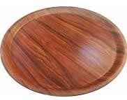 KRAFT YUVARLAK TEPSİ 43 CM KAYMAZ CEVİZ MAT