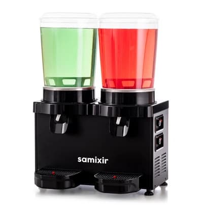 10+10 L PANORAMİK TWIN KARIŞTIRICILI SOĞUK İÇECEK DİSPENSERİ ANALOG SİYAH